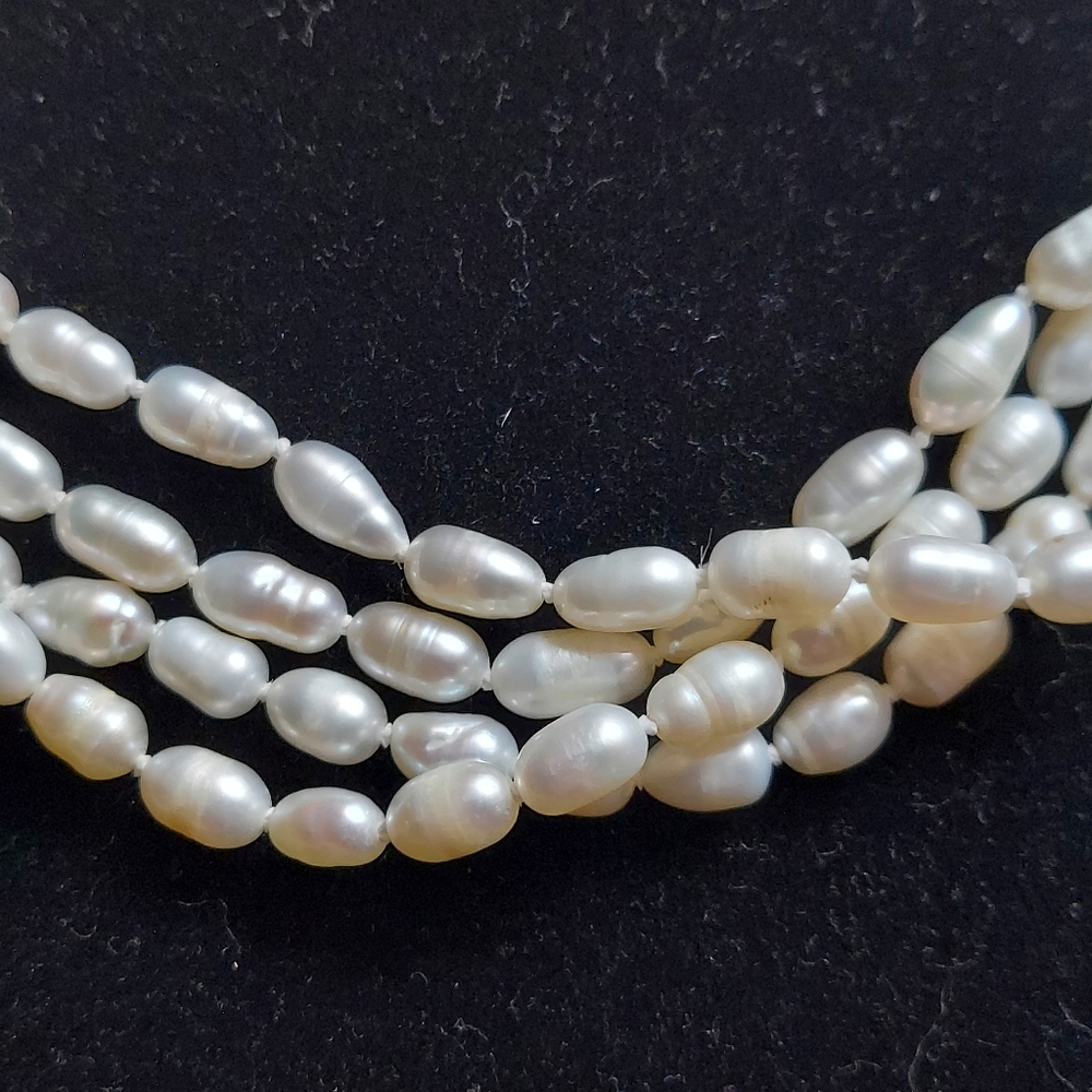 2 Vintage Seed Pearl Necklaces 17" each.